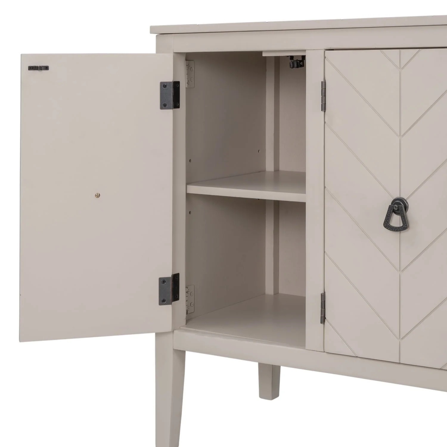 Ouyessir Solid Wood Buffet Sideboard Entry Console Table ,Antique Storage Cabinet with Doors and Adjustable Shelf, for Living Room , Dining Room, Kitchen, 37" Lx15.7 Wx31.5 H,Cream White - Image 7