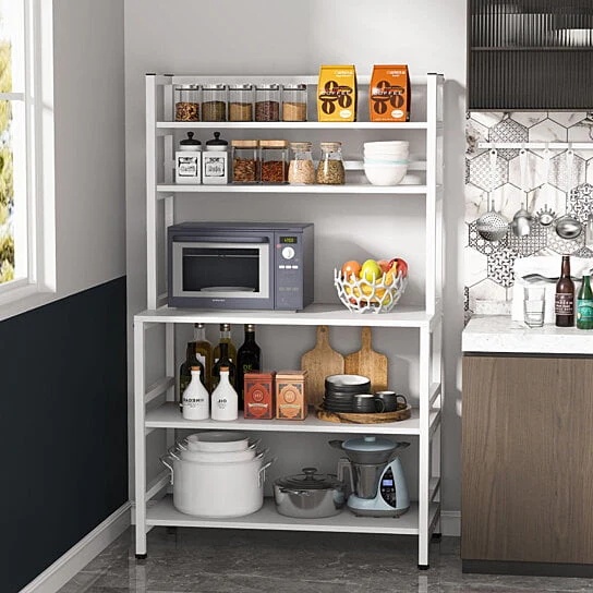 Tribesigns 5-Tier Kitchen Baker's Rack, Microwave Stand Utility Storage Shelf with Hutch - Image 6