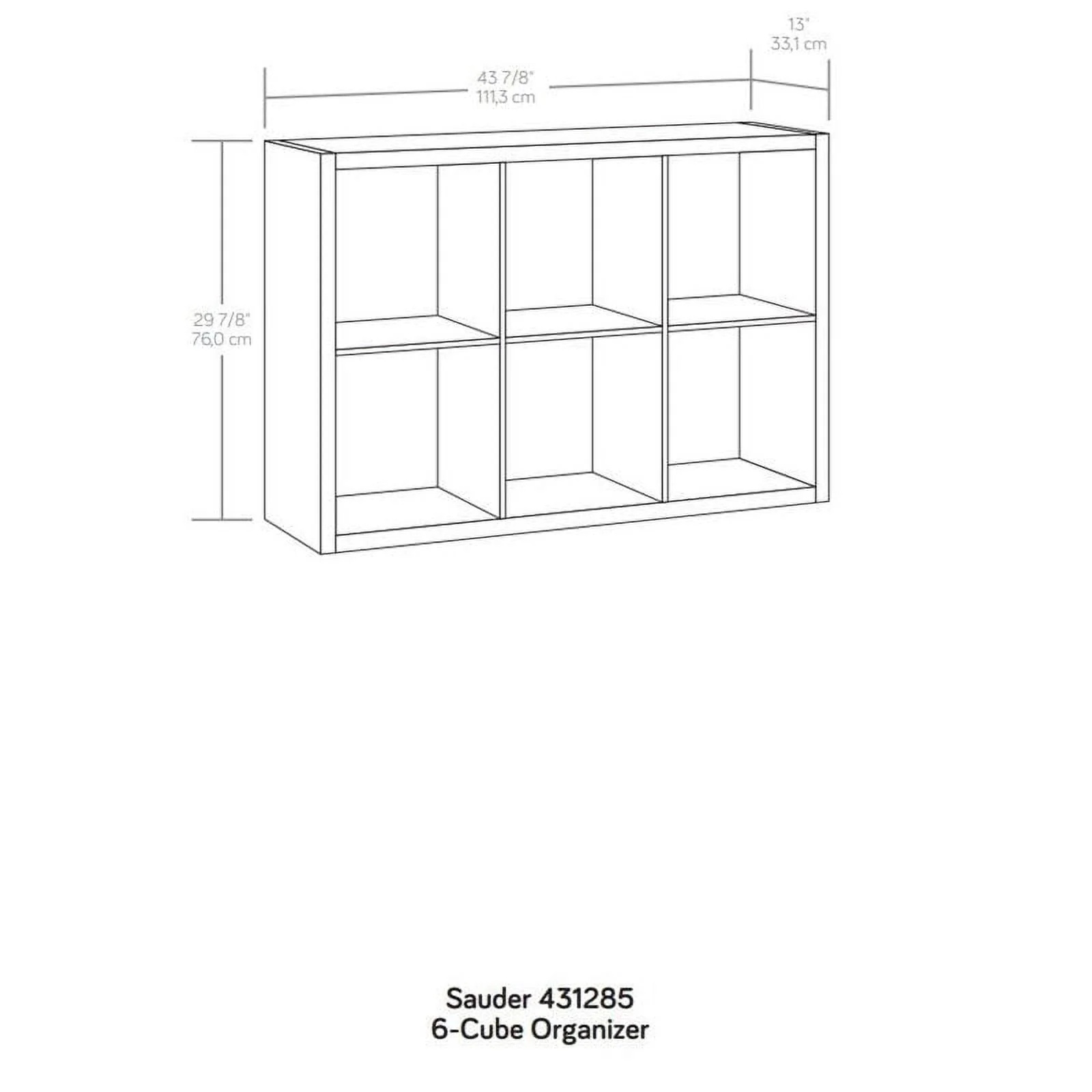 Sauder 6-Cube Organizer Storage Bookcase Mystic Oak, Mystic Oak Finish - Image 9