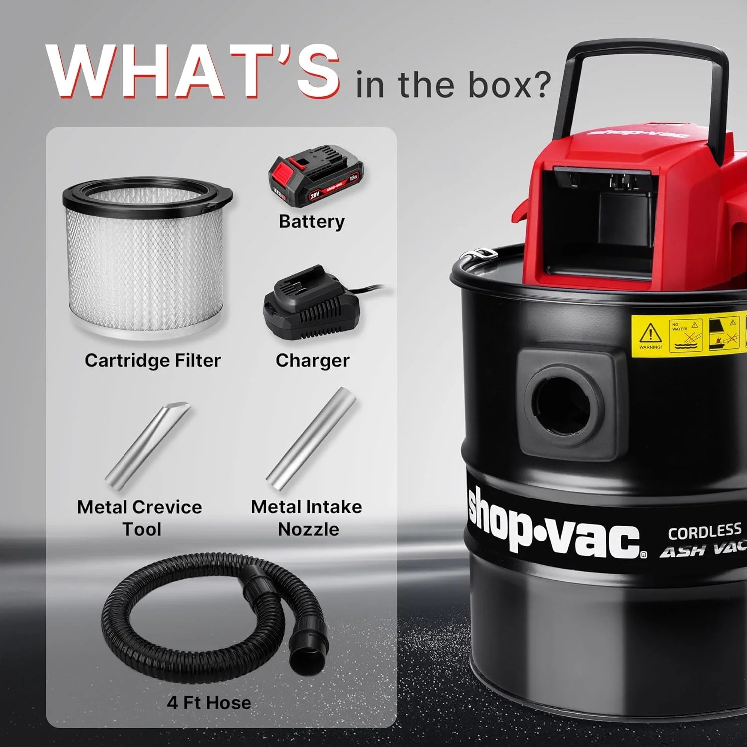 Shop-Vac 20V Cordless 5 Gallon Ash Vacuum - Image 9