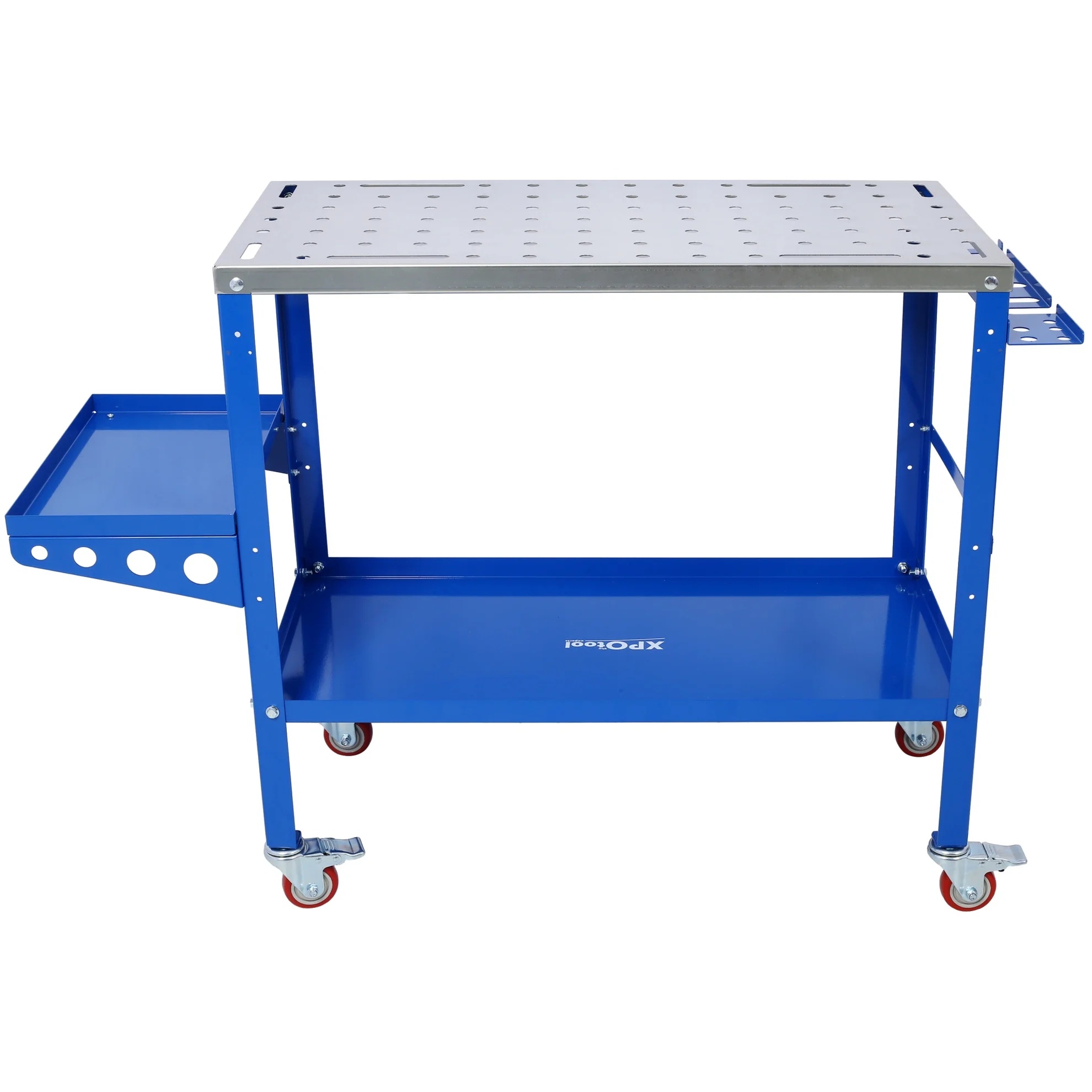 Heavy-Duty 36" x 18" Steel Welding Table 1200lbs Load Capacity Portable Workbench on Wheels with Braking Casters 82 5/8" Fixture Holes & Tool Slots Built-in Tool Tray - Image 5