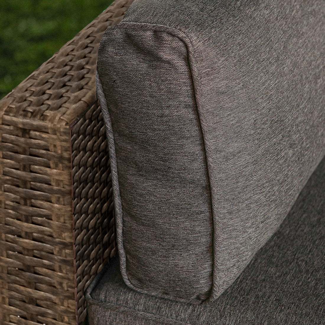 COSIEST 7-Piece 6-Seats Outdoor Brown Wicker Patio Sectional Sofa Set with Coffee Table - Image 4