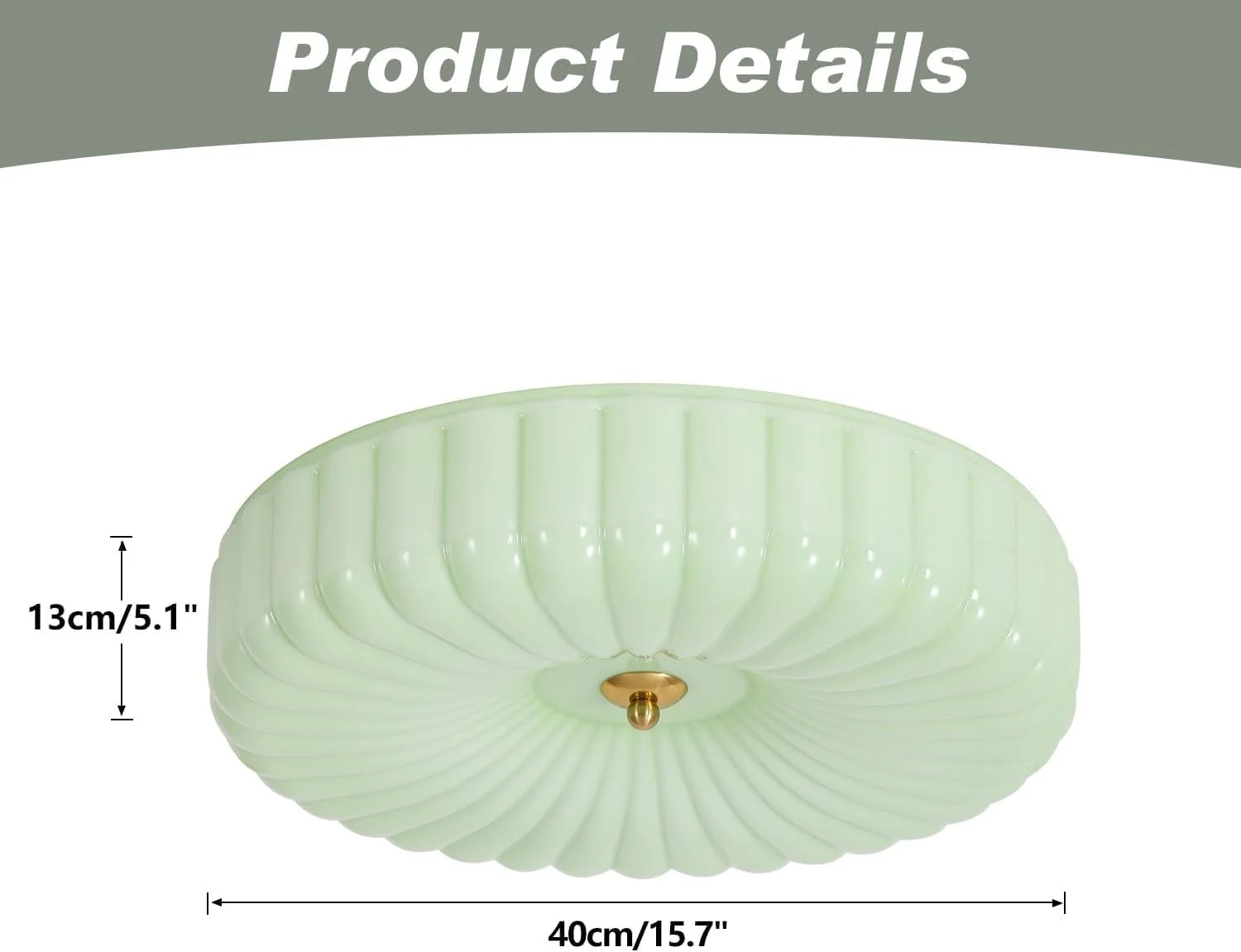 KCO Lighting Mid Century Modern LED Ceiling Lights Mint Green Glass Ceiling Lamp Large Hallway Ceiling Light - Image 28