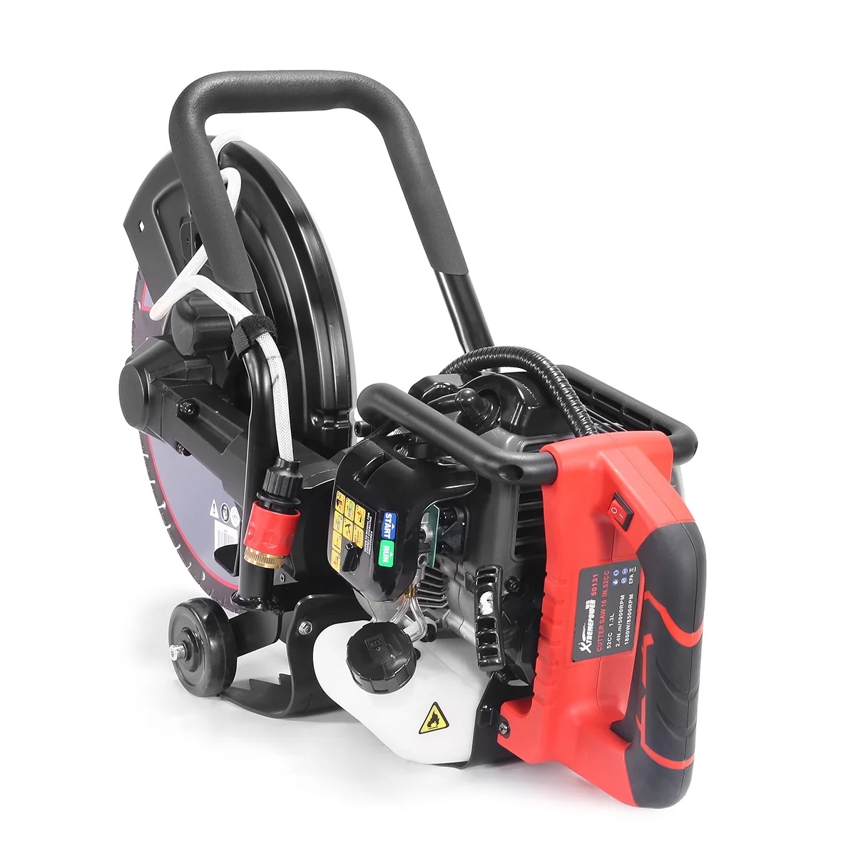XtremepowerUS 14" Electric Concrete Saw, 2600W/15A Motor, Circular Saw Cutter With 5" Cutting Depth, Wet/Dry Disk Saw Cutter Includes Water Line, Pump For Stone, Brick, Porcelain, Concrete - Image 14