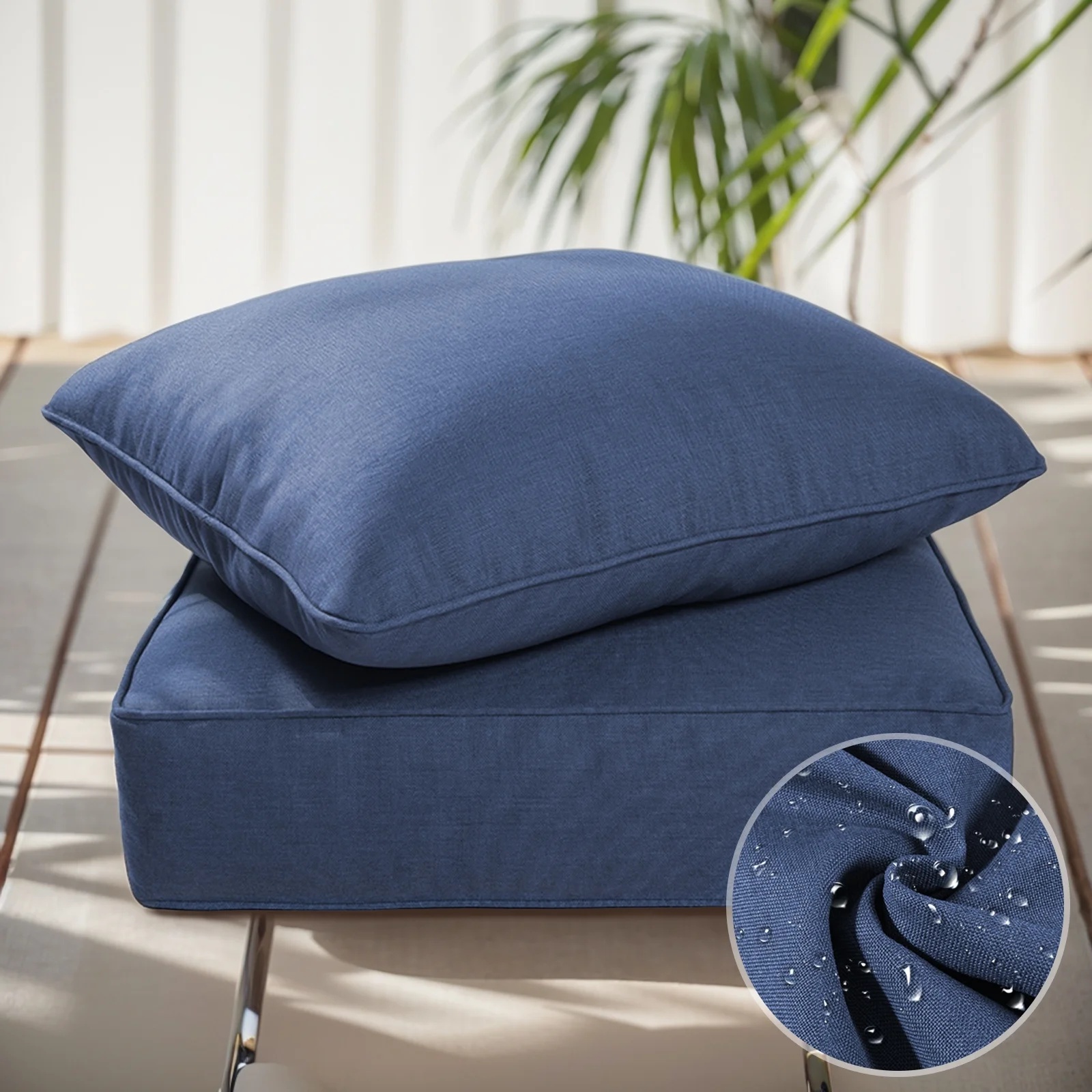 Terraloom 6 Inch Outdoor Cushions 24x24" - Water Resistant 2 Set Deep Seating Patio Chair Back&Seat Cushion for Wicker Rocking Swivel Chairs Loveseat Couch Sectional Sofa in Beige - Image 58
