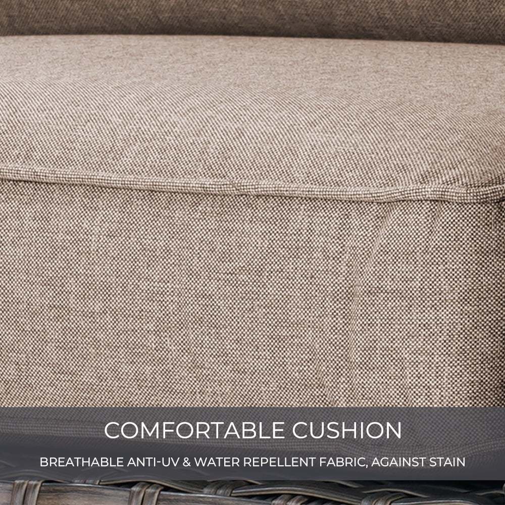 Grand Patio Outdoor Furniture, Patio Wicker Sectional Sofa Modular Furniture Set, Left Arm Sofa, Beige - Image 9