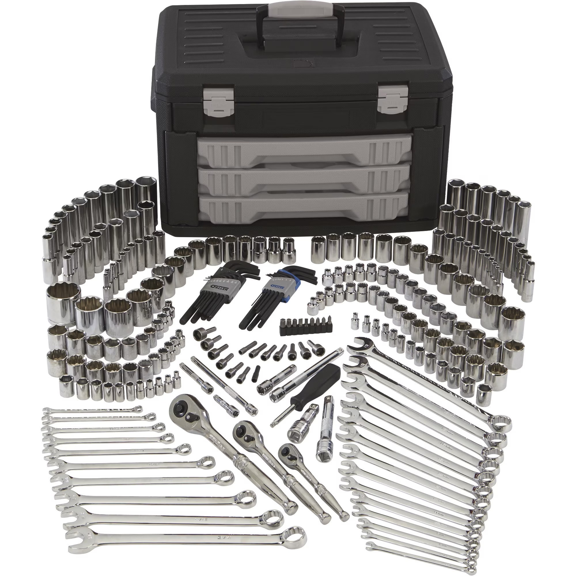 Klutch Mechanic's Tool Set, 245-Pc., 1/4in., 3/8in. & 1/2in. Drive