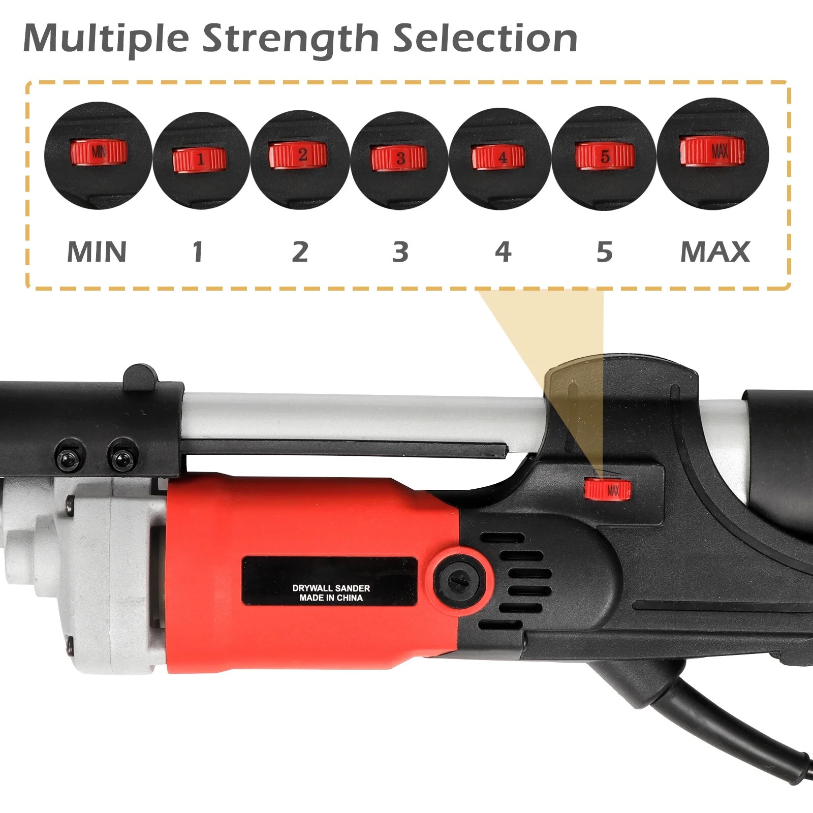 ZenStyle Commercial Electric Drywall Sander 800W Adjustable Speed with Sanding Pads - Image 2