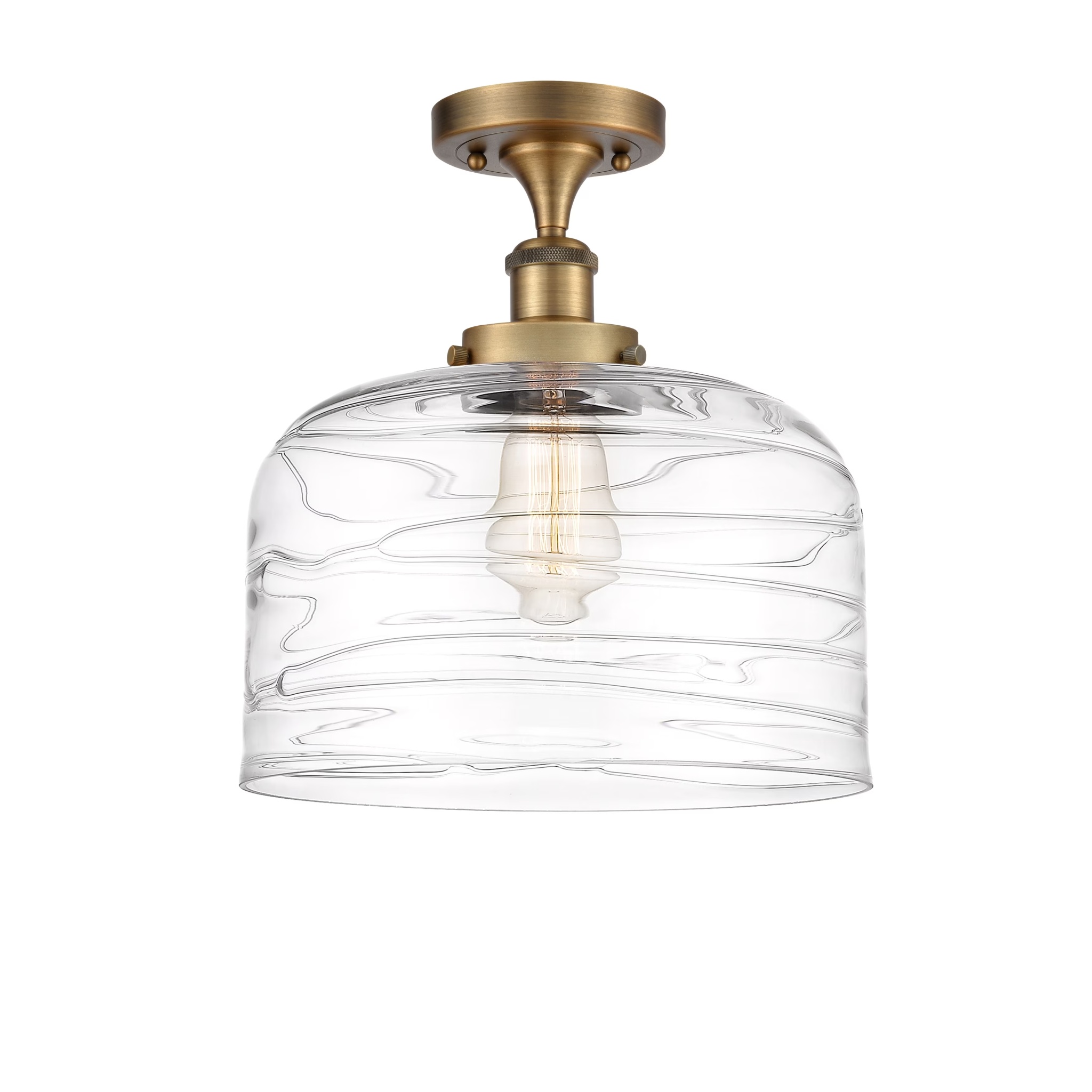 Innovations Lighting Ballston Urban Bell - 1 Light 12" Semi-Flush Mount Brushed Brass/Matte White - Image 11