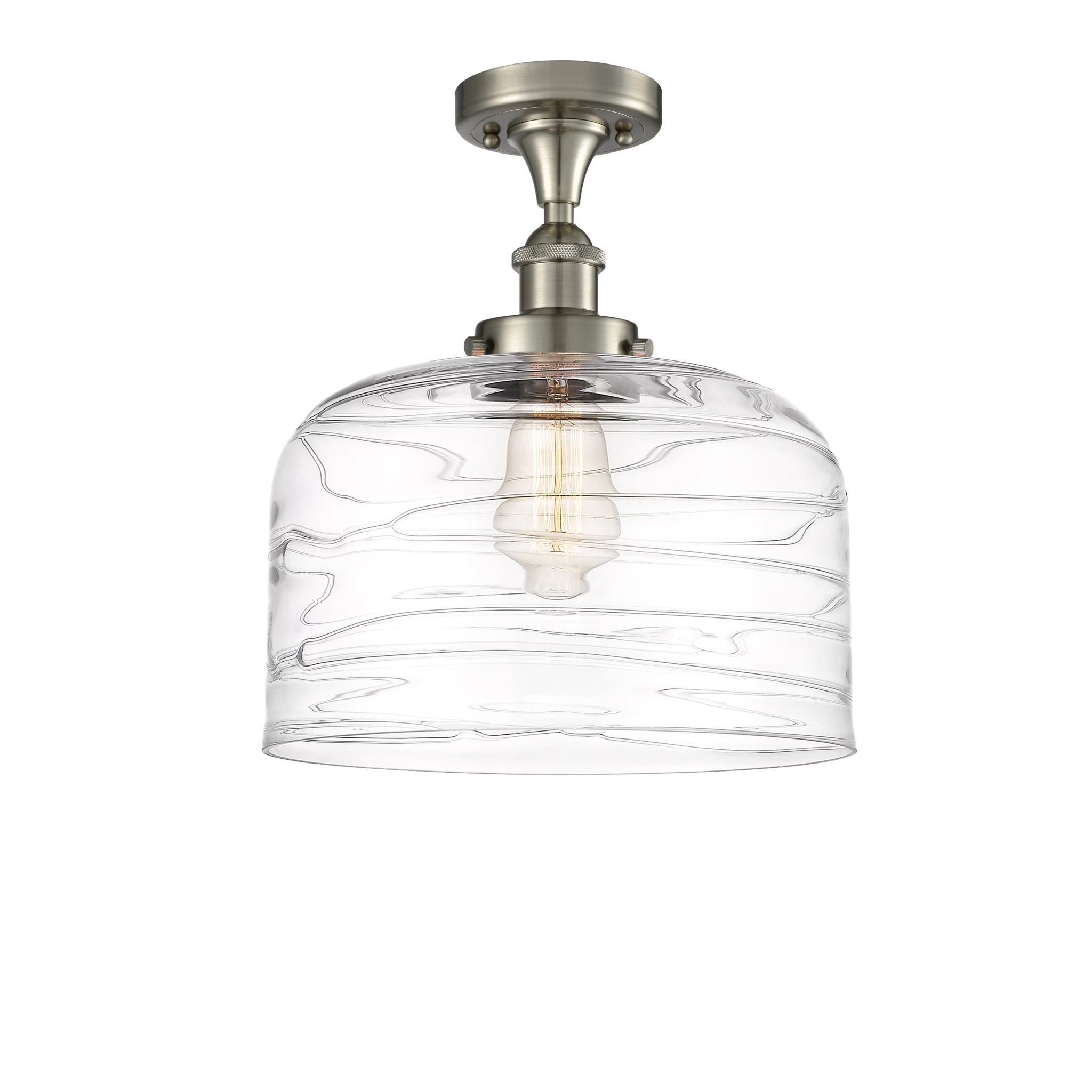 Innovations Lighting Ballston Urban Bell - 1 Light 12" Semi-Flush Mount Brushed Brass/Matte White - Image 29