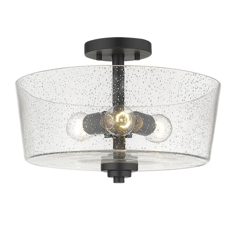 Acclaim Lighting IN61104BK Rowe 3-Light Matte Black Semi-Flush Mount