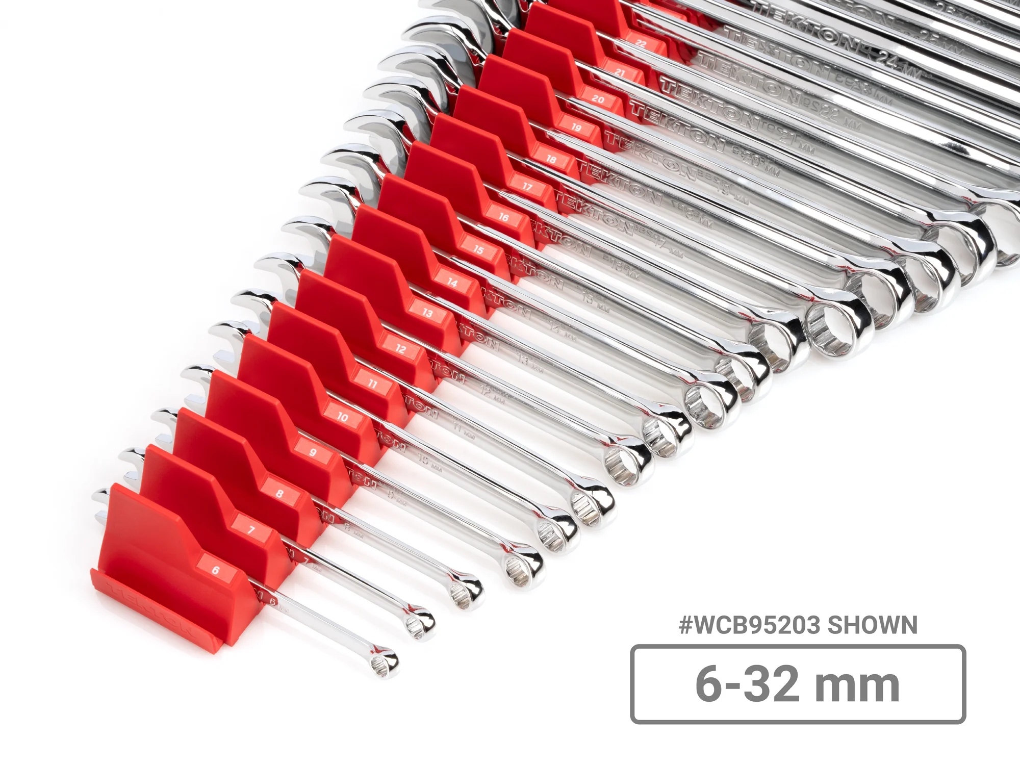 TEKTON Combination Wrench Set with Modular Wrench Organizer, 27-Piece (6 - 32 mm) | WCB95203 - Image 3