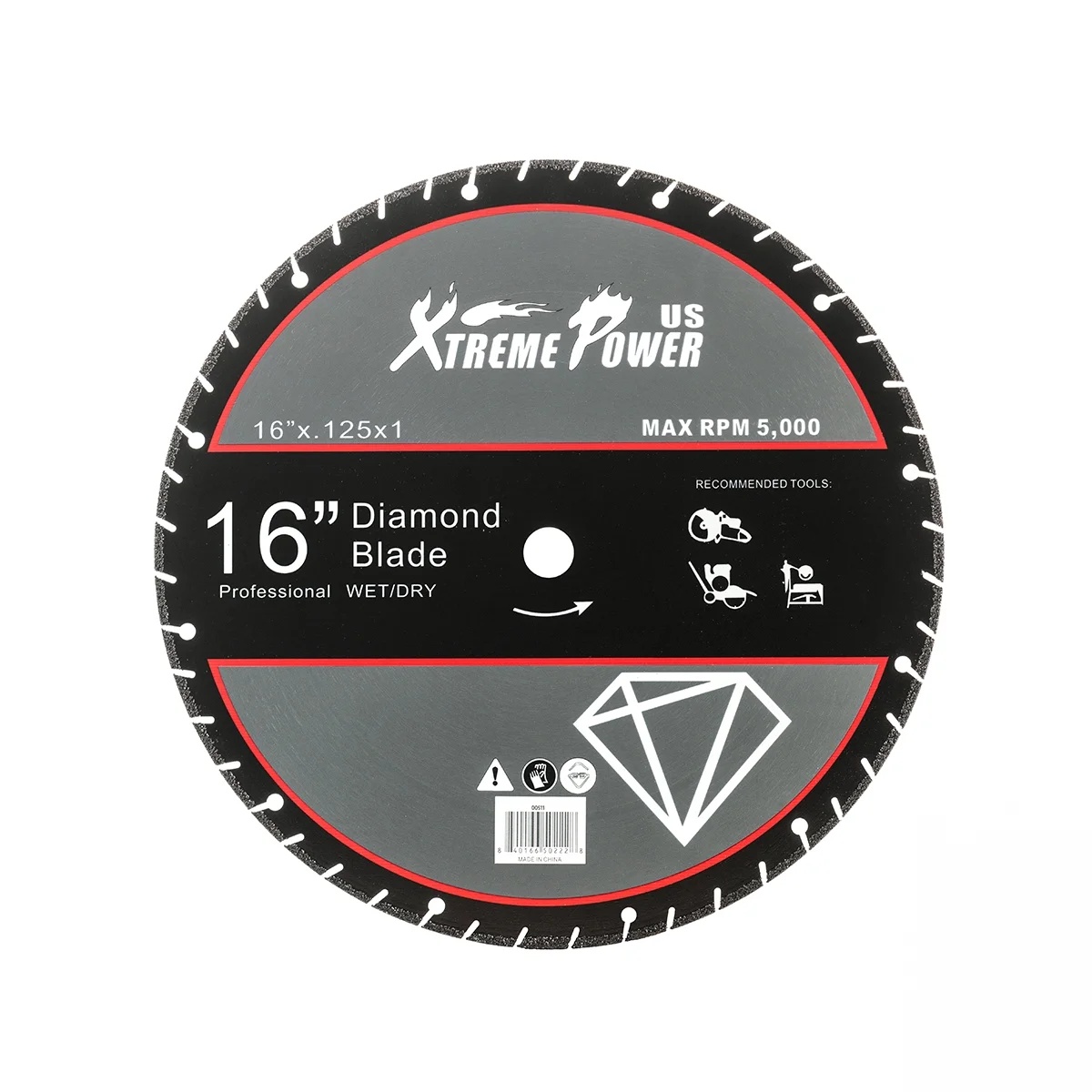 XtremepowerUS 14" Electric Concrete Saw, 2600W/15A Motor, Circular Saw Cutter With 5" Cutting Depth, Wet/Dry Disk Saw Cutter Includes Water Line, Pump For Stone, Brick, Porcelain, Concrete - Image 13