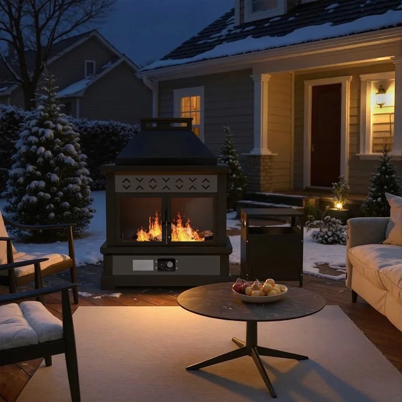 GAZEBETER Outdoor Gas Fireplace, 35" 50000 BTU Patio Gas Fire Pit Propane with Rain Cover, CSA Certified, Adjustable Flame for Deck, Backyard, Balcony - Image 12