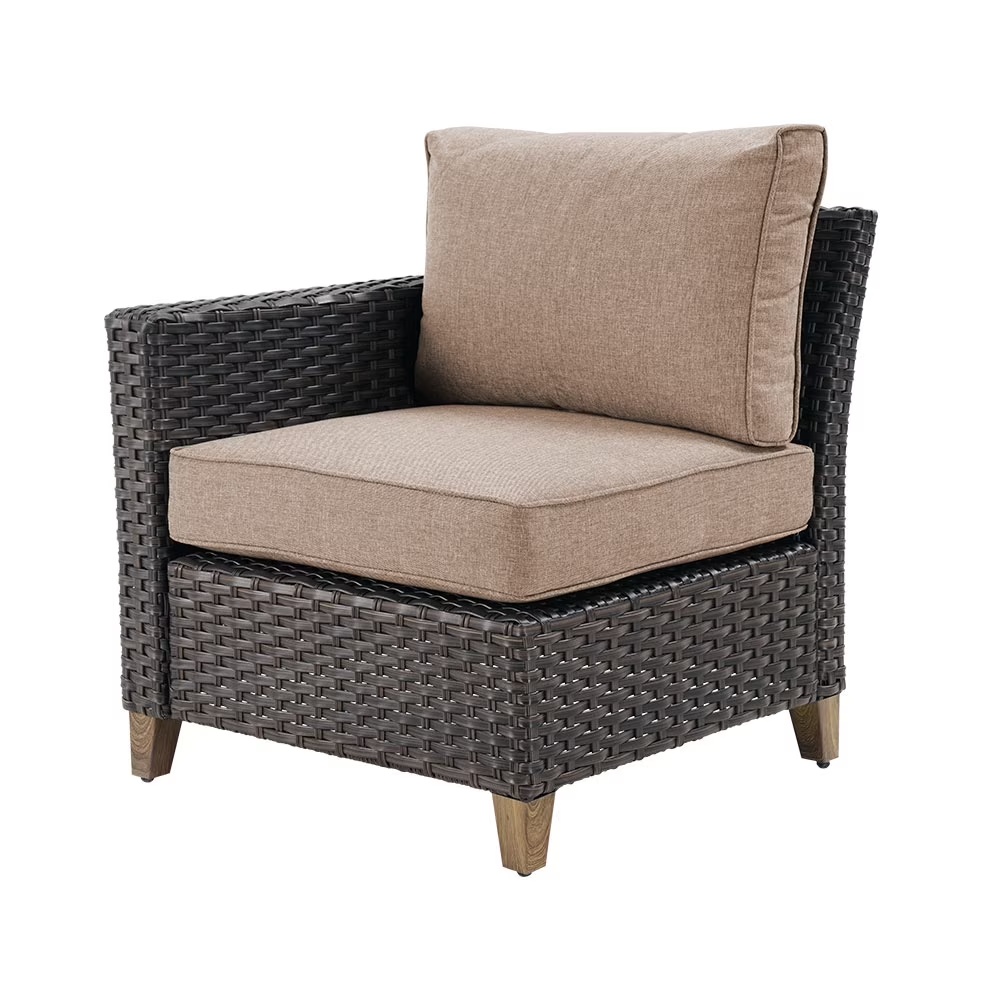 Grand Patio Outdoor Furniture, Patio Wicker Sectional Sofa Modular Furniture Set, Left Arm Sofa, Beige - Image 5