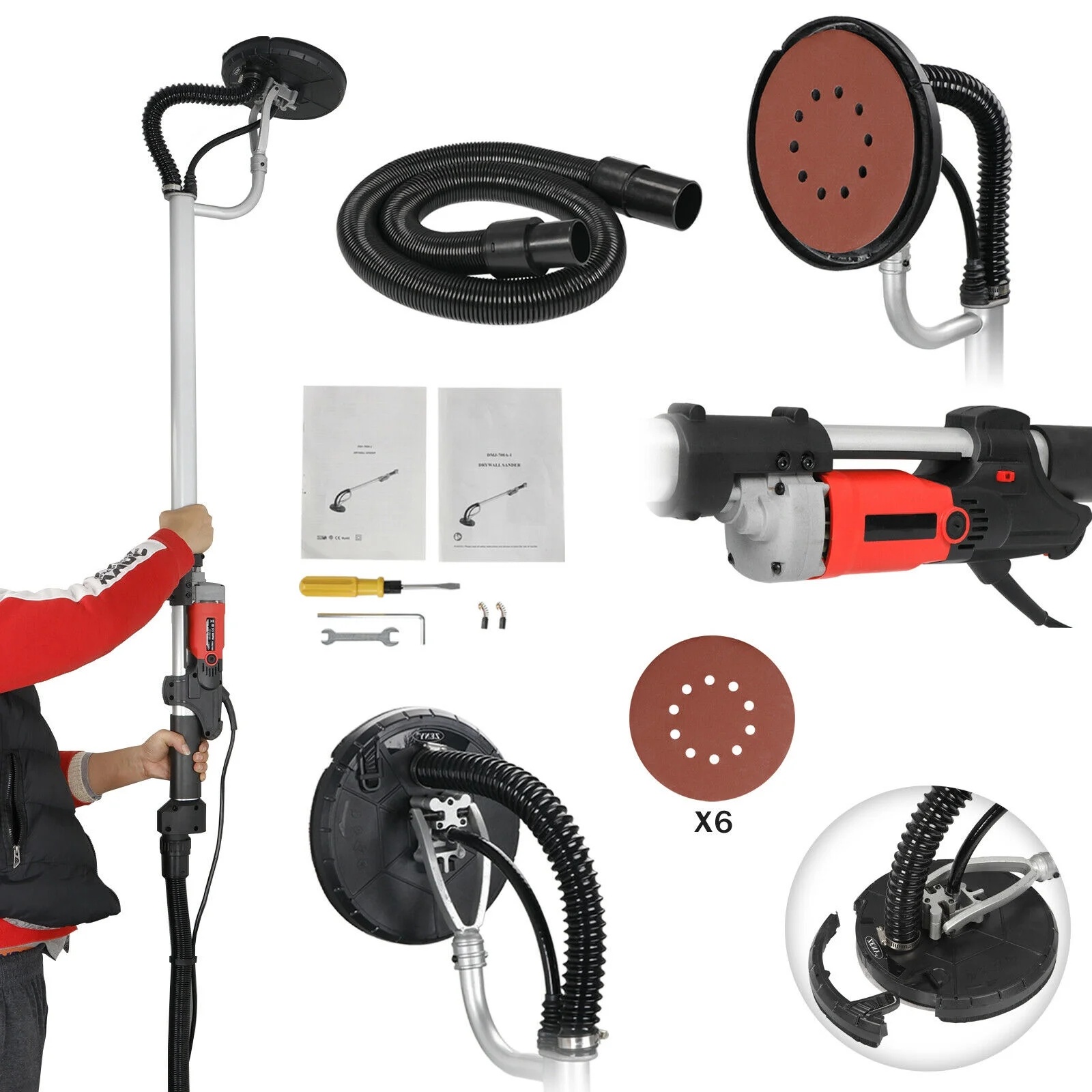Drywall Sander 800W Commercial Electric Adjustable Variable Speed Sanding Pad - Image 2