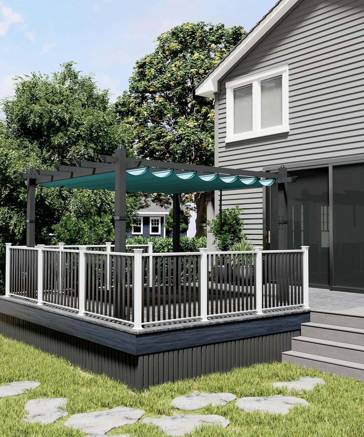 Outdoor Pergola with Adjustable Roof,Modern Metal Patio Aluminum Pergola,Reinforced Frame Outdoor Shelter with Sun Shade Canopy,Shade Cover for Garden,Backyard and Deck - Image 28