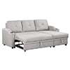 Churanty Upholstery Sleeper Sectional Sofa Pull Out Bed with Storage Chaise,Gray - Image 14