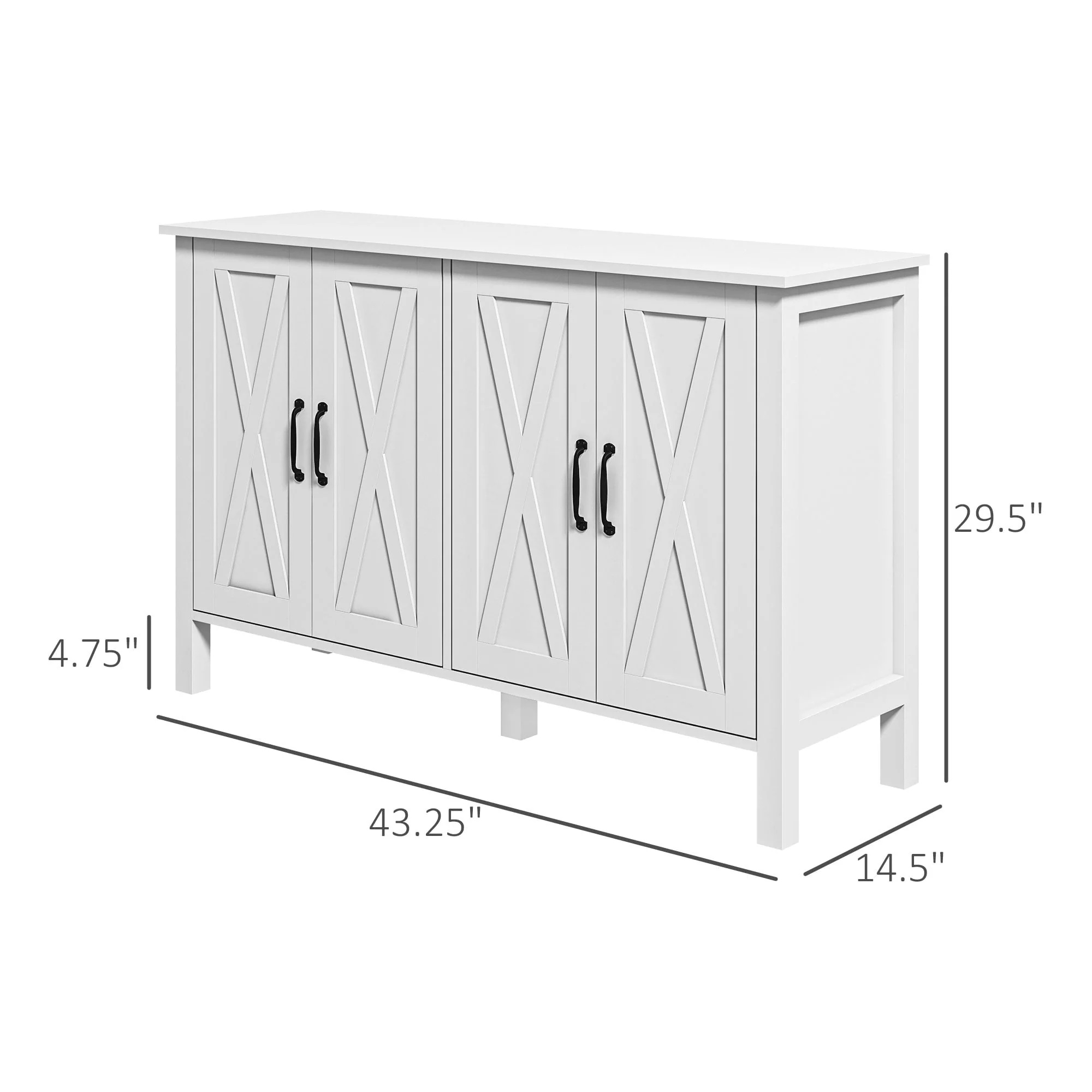 HOMCOM Buffet Sideboard, Coffee Bar Cabinet with Storage, White - Image 9