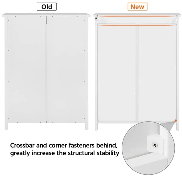 Alden Design Contemporary Storage Cabinet with 2 Doors and 2 Adjustable Shelves, White - Image 12