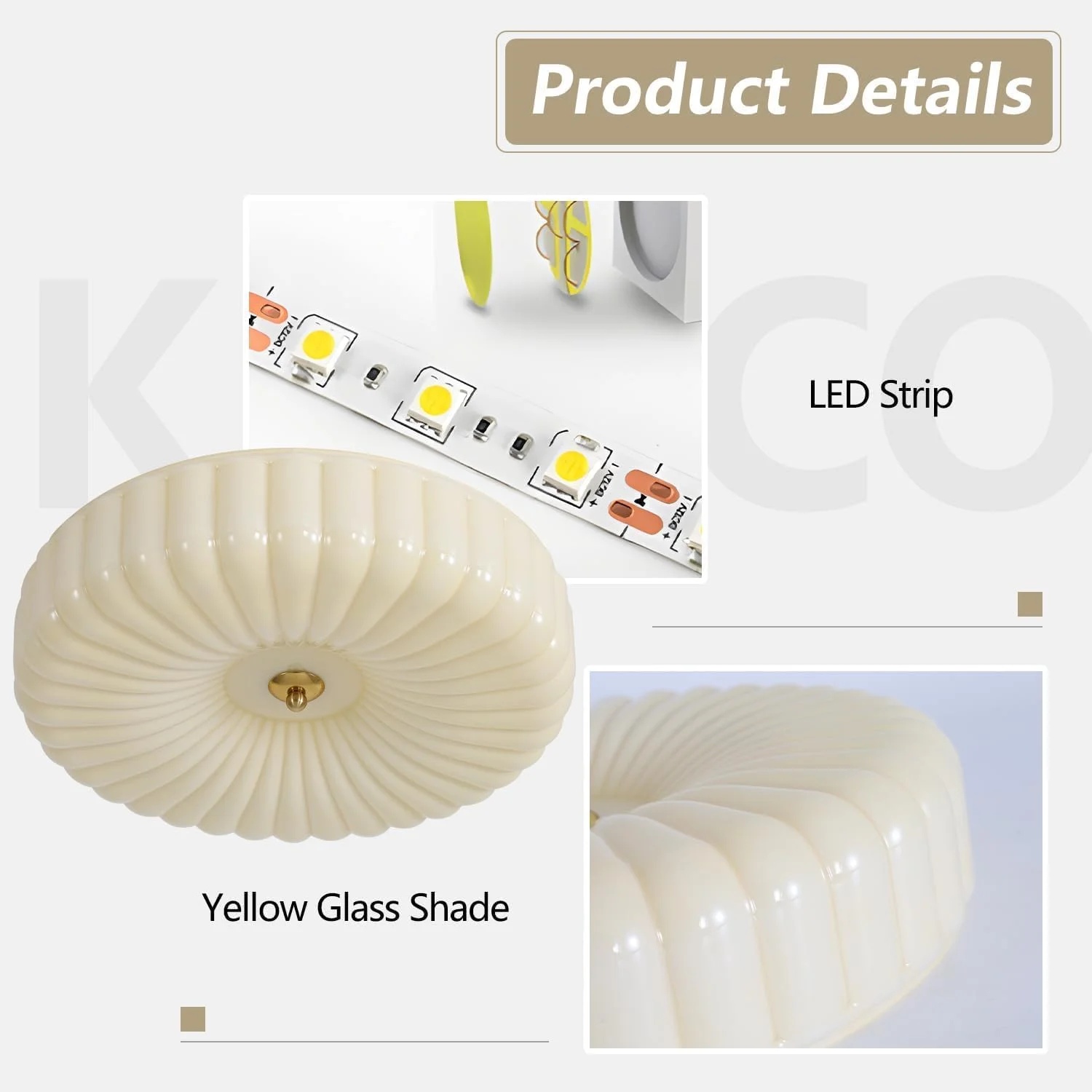 KCO Lighting Mid Century Modern LED Ceiling Lights Mint Green Glass Ceiling Lamp Large Hallway Ceiling Light - Image 35