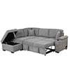 Churanty Upholstery Sleeper Sectional Sofa Pull Out Bed with Storage Chaise,Gray - Image 8