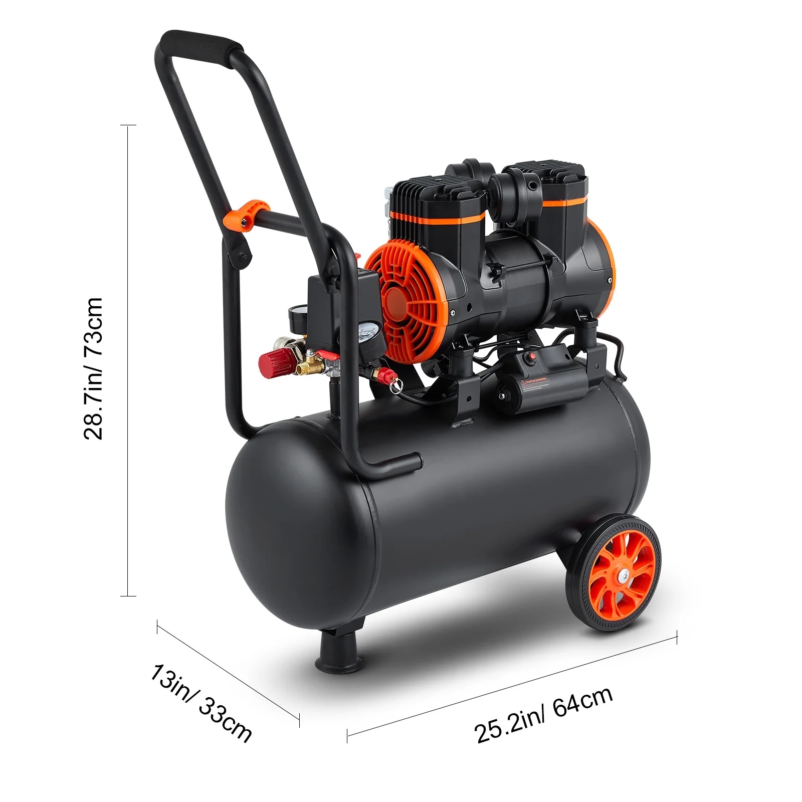 BENTISM 6.3 Gallon Air Compressor, 2 HP 3.35 CFM@90PSI Oil Free Air Compressor Tank & Max. 116PSI Pressure, 70 dB Ultra Quiet Compressor for Auto Repair, Tire Inflation, Spray Painting, Woodwork Nail - Image 8