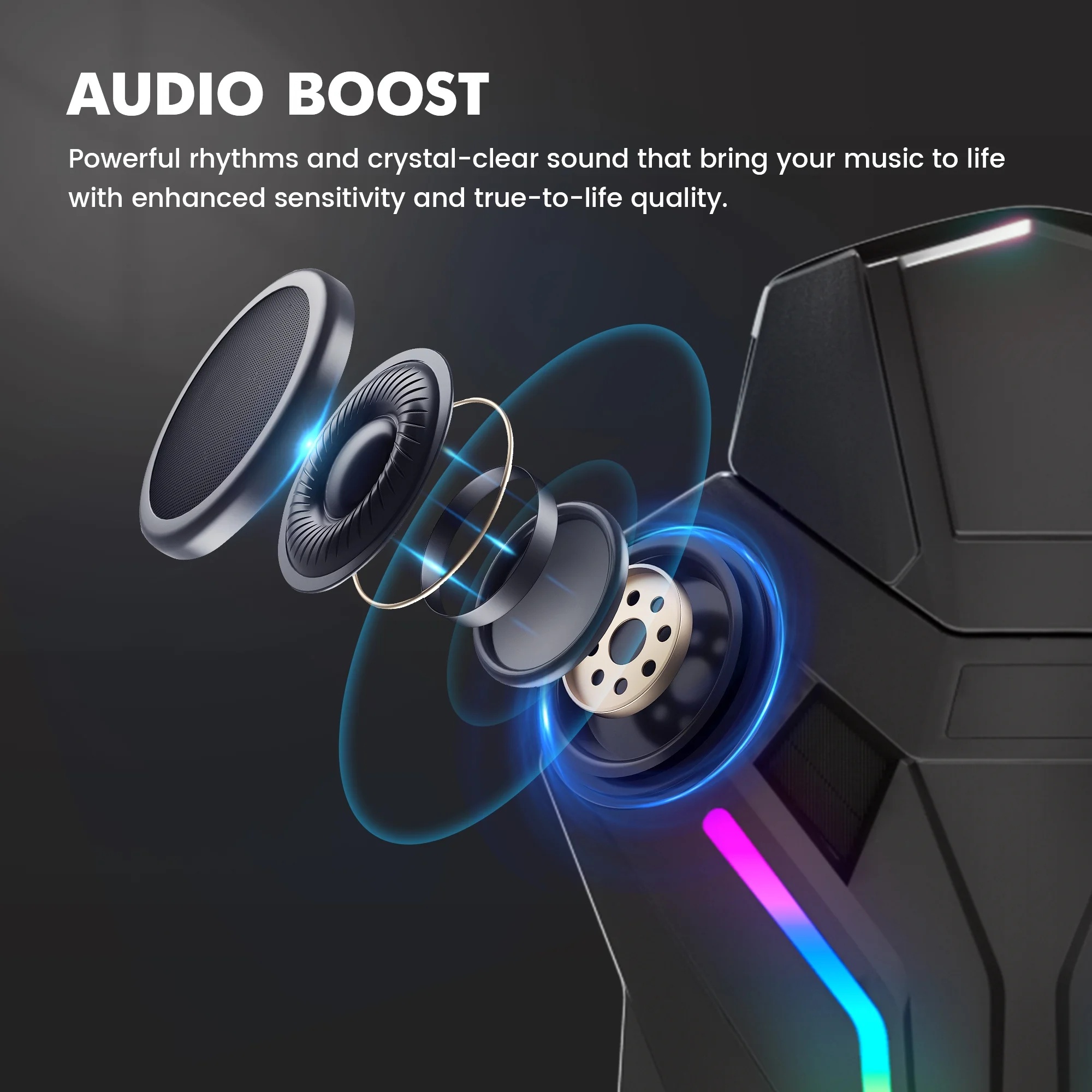 GTRACING LUFT-600 Gaming Chair with Bluetooth Speakers and LED Lighting, White - Image 4