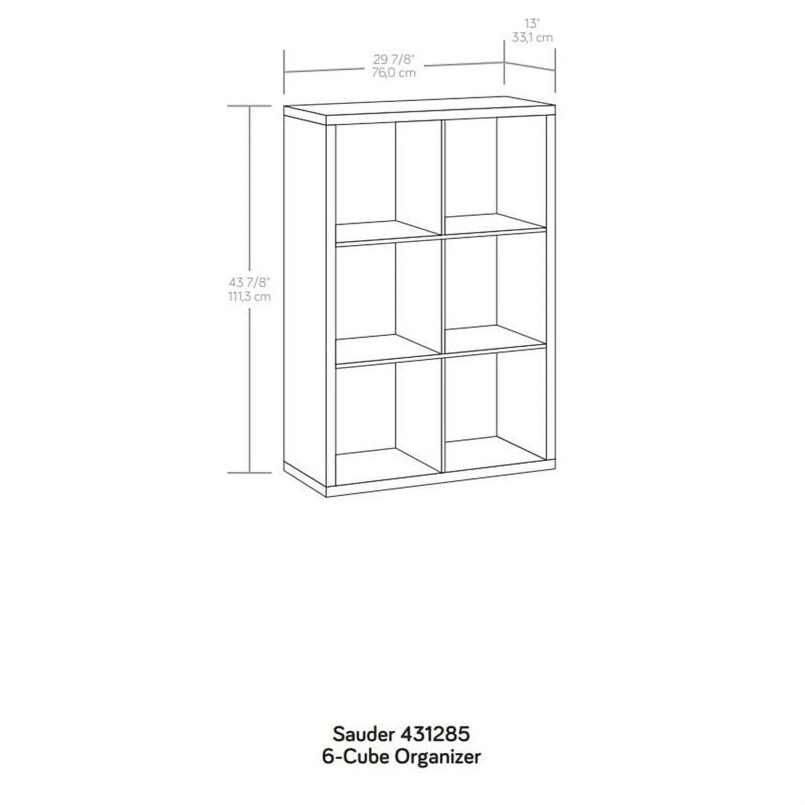 Sauder 6-Cube Organizer Storage Bookcase Mystic Oak, Mystic Oak Finish - Image 8