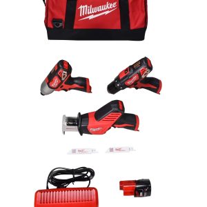 Milwaukee 2498-23 M12 Cordless Lithium-Ion 3 Tool Combo Kit