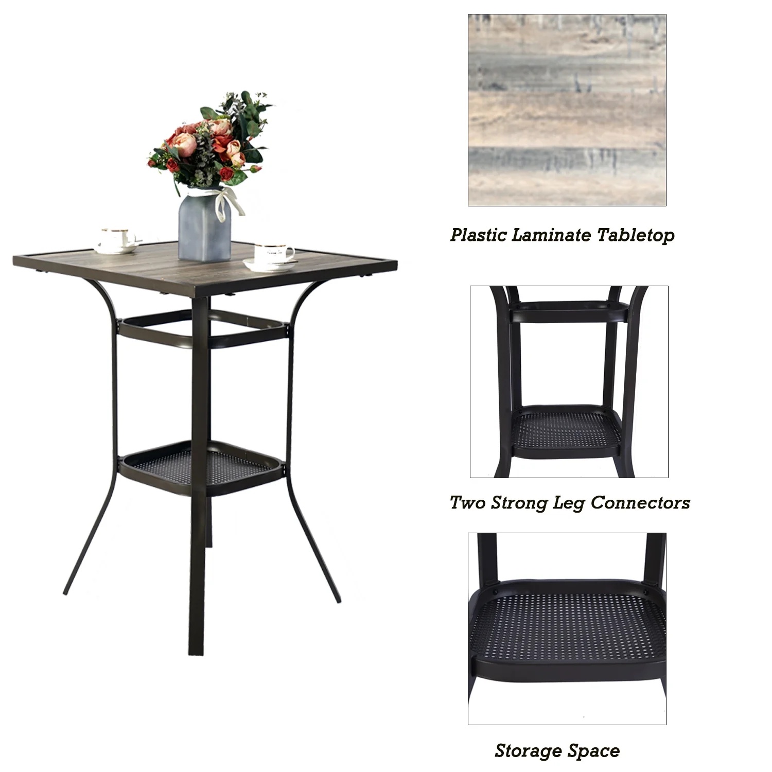 Kozyard Isabella High Swivel Bar Stools/Chair Set for Home Patio, Back Yard, Cafes, Bistro, Restaurants and Chic Bars (Aqua) - Image 9