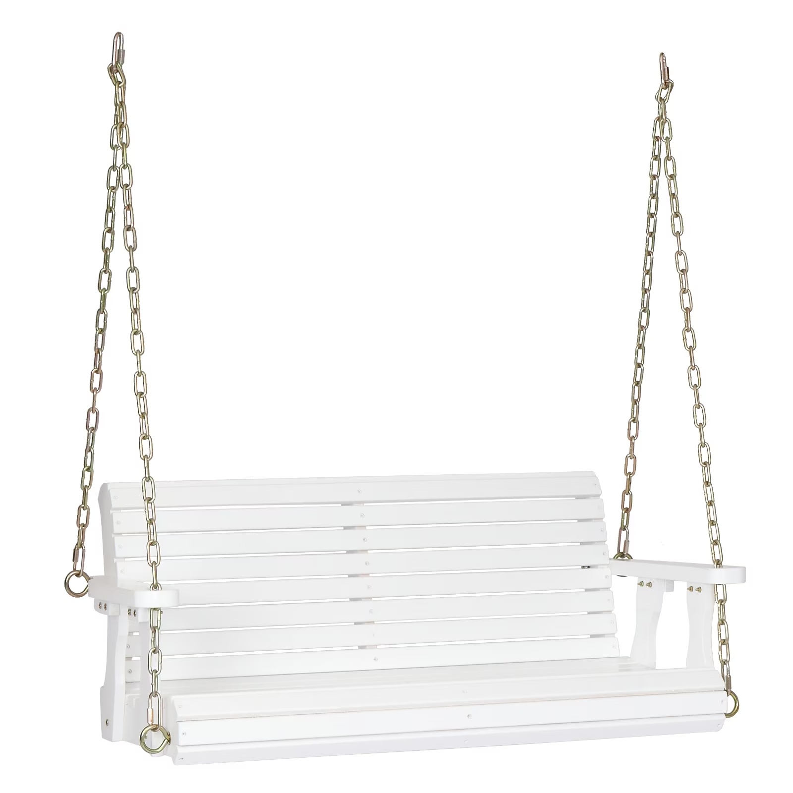 Ktaxon Patio Wooden Porch Swing for Courtyard & Garden, Heavy Duty 880 LBS Swing Chair Bench with Hanging Chains for Outdoors (White, 4 FT)