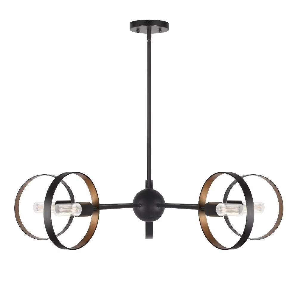 7120-05-42-Forte Lighting-Monocle - 5 Light Chandelier In Transitional Style-8 Inches Tall and 35 Inches Wide
