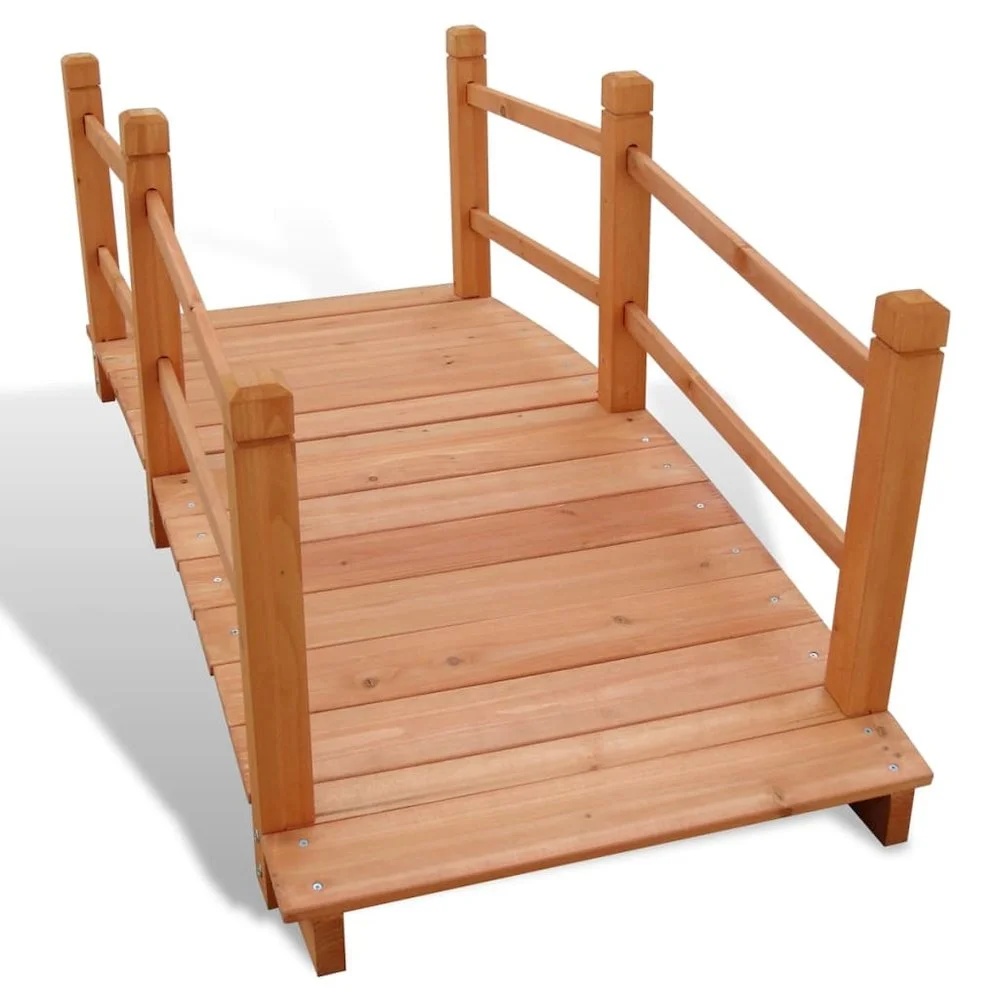 vidaXL Garden Bridge for Patio Pond Flower Bed Patio Decor Outdoor Garden Wood - Image 4