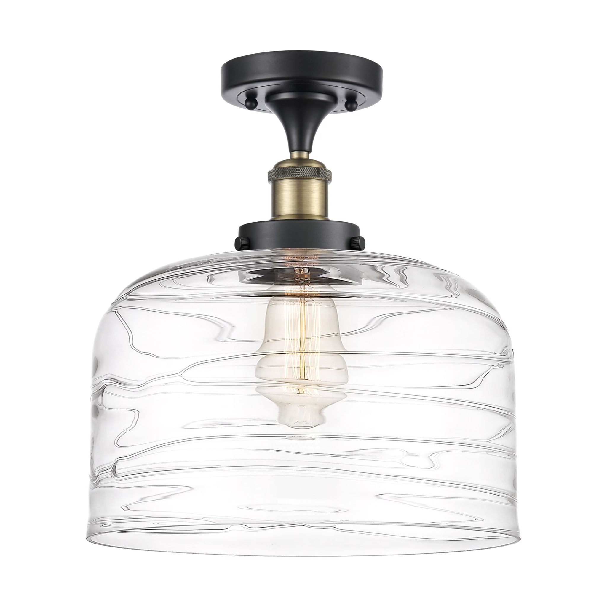 Innovations Lighting Ballston Urban Bell - 1 Light 12" Semi-Flush Mount Brushed Brass/Matte White - Image 21