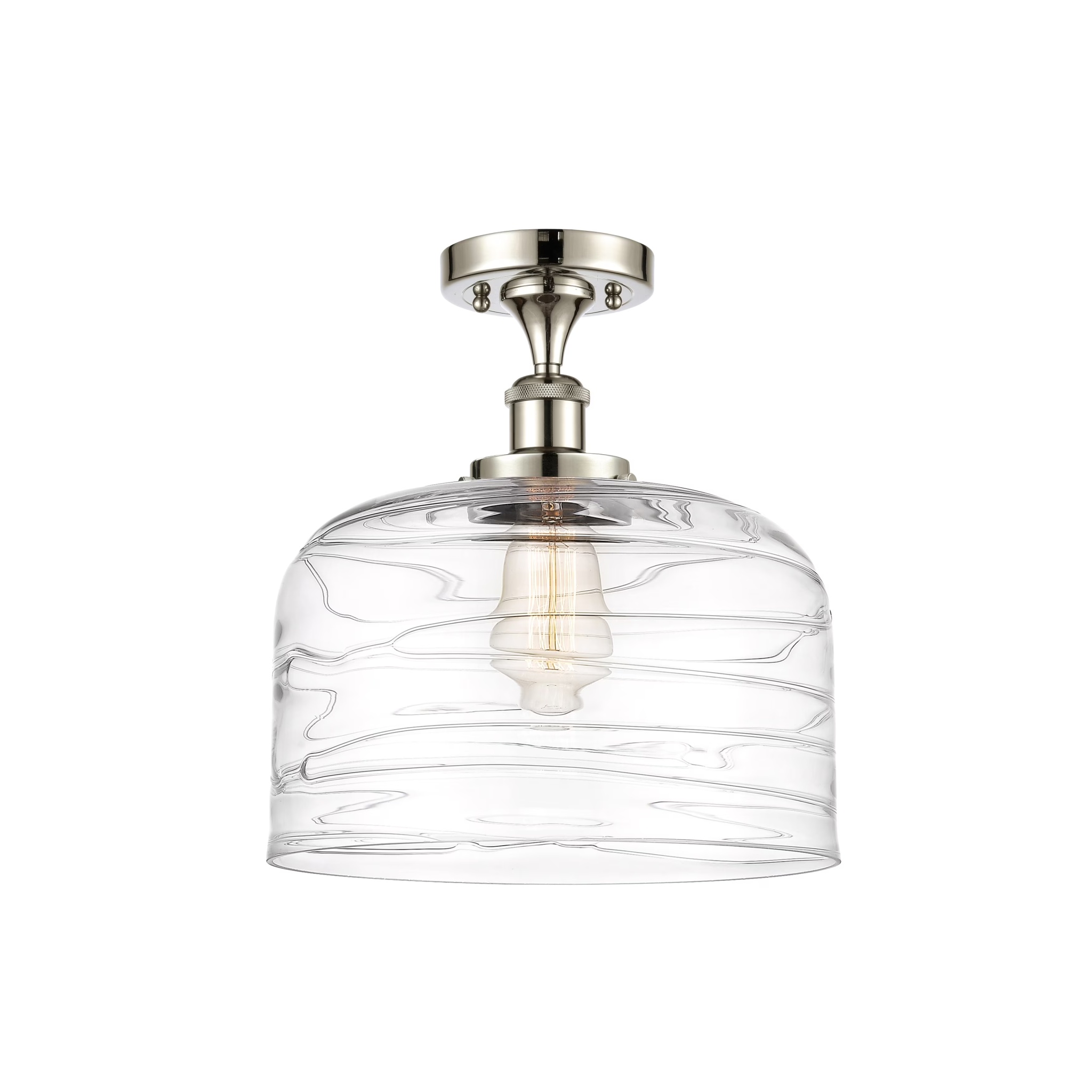 Innovations Lighting Ballston Urban Bell - 1 Light 12" Semi-Flush Mount Brushed Brass/Matte White - Image 15