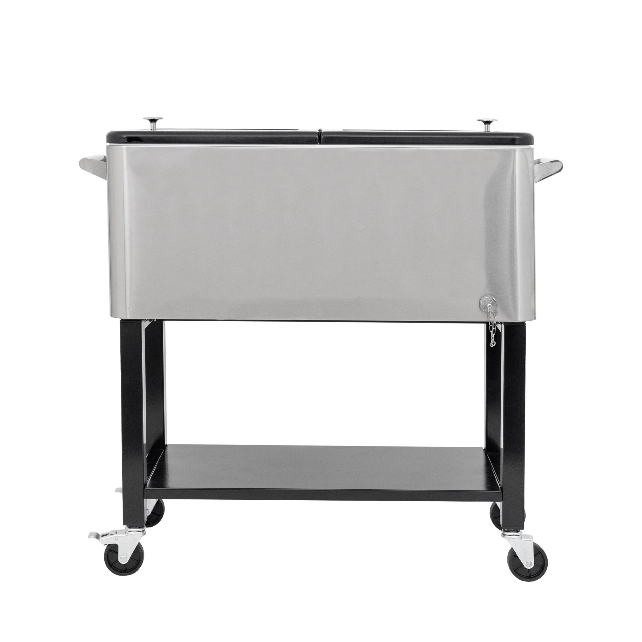 Permasteel 80-Qt Outdoor Steel Patio Cooler with Removable Basin, Rolling Cooler with Wheels, Teal Green - Image 35