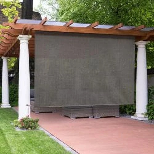 Keystone Fabrics Premium Motorized Outdoor Patio Sun Shade 10ft Wide (Tan) - Image 9