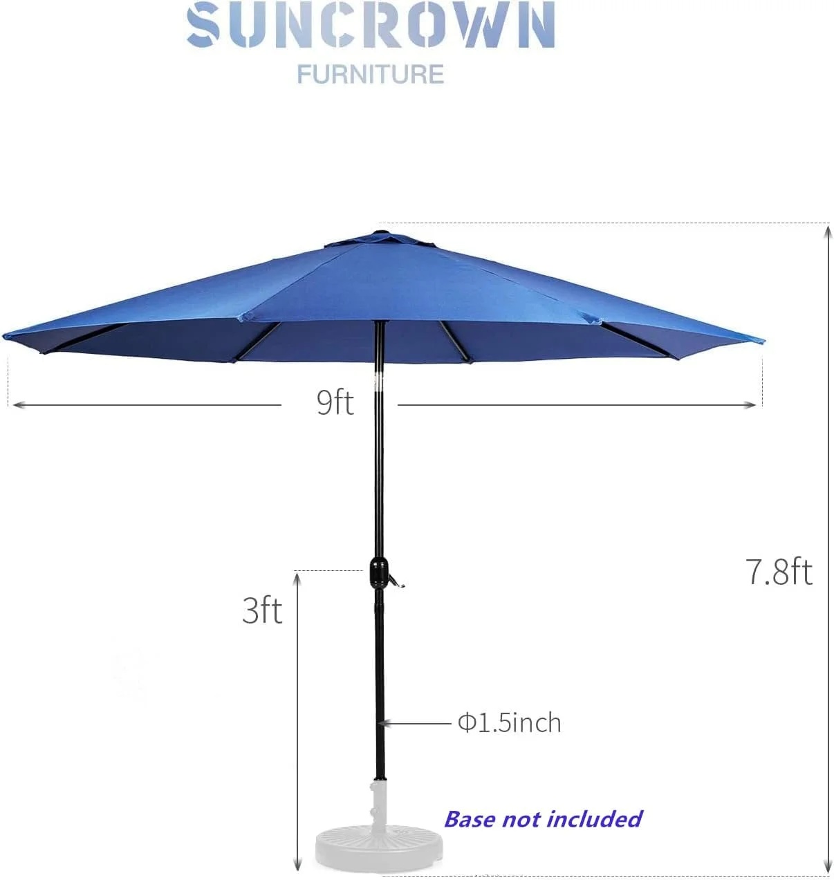 SUNCROWN 7-Piece Outdoor Wrought Iron Chairs and Table Patio Dining Furniture Set - 6 Stackable Metal Chairs, 1 Steel Slat Bistro Table and 1 Brown 9Ft Patio Umbrella for Garden Backyard Deck - Image 45