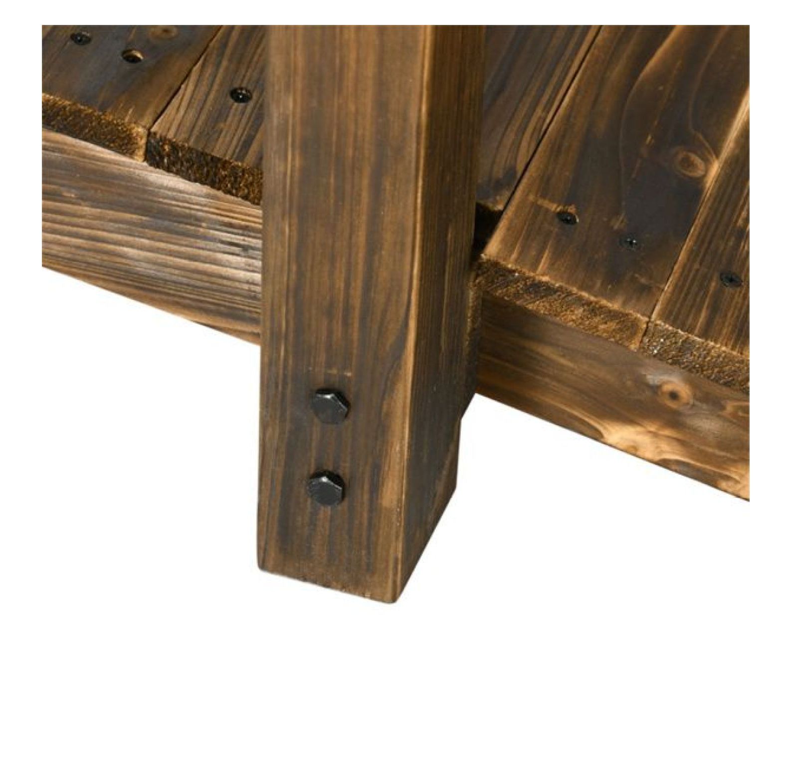 Wooden Garden Bridge Arc Footbridge 90.5" - Stained Fir Wood Outdoor Bridge with Planters - Zen Garden Decor, Walkways, Pond & Stream - Image 7