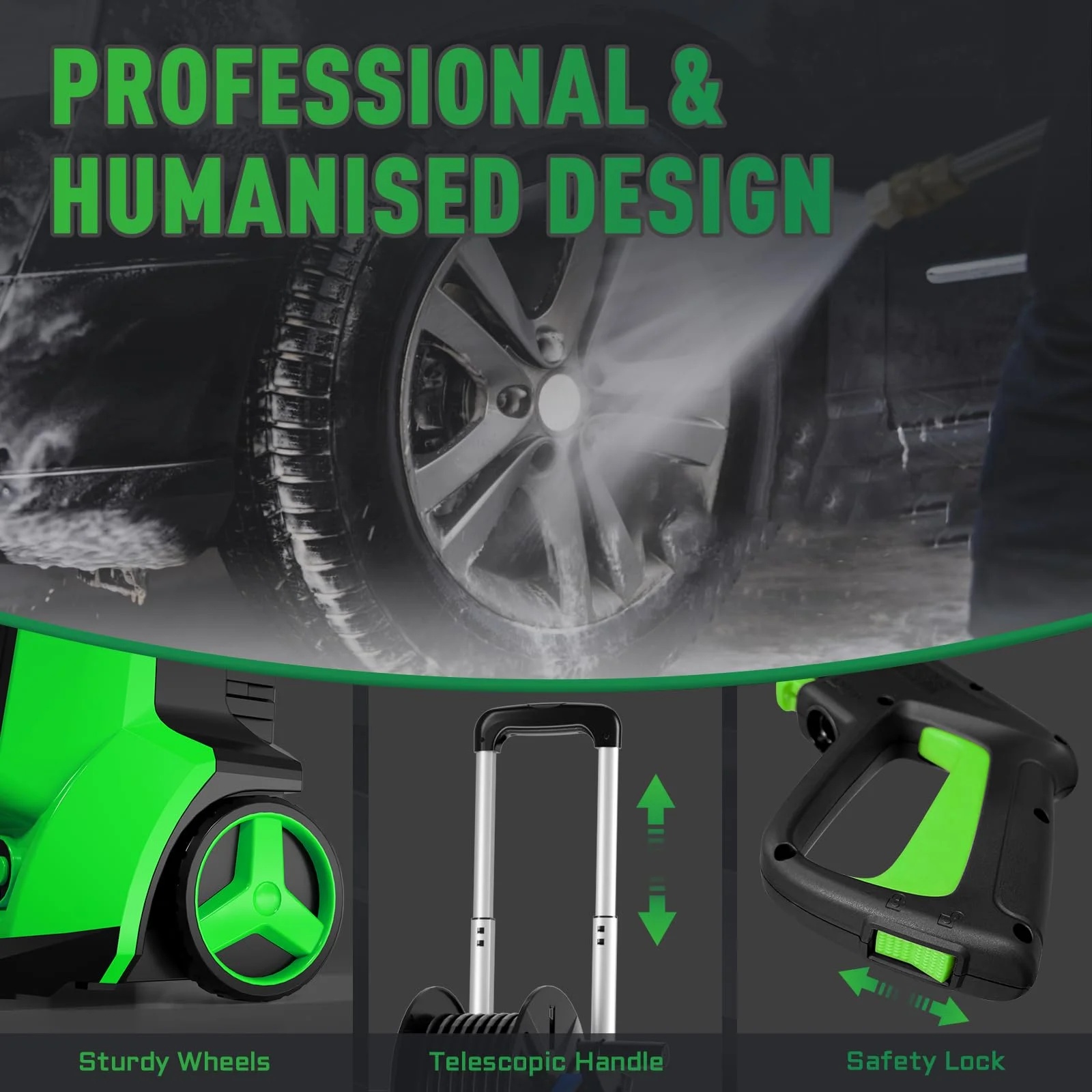 Electric Pressure Washer 5000PSI-Max 3.2GPM Electric Power Washer with Touch Screen 3 Levels of Adjustment Effortlessly Car Water Washer for Home Patio - Image 7