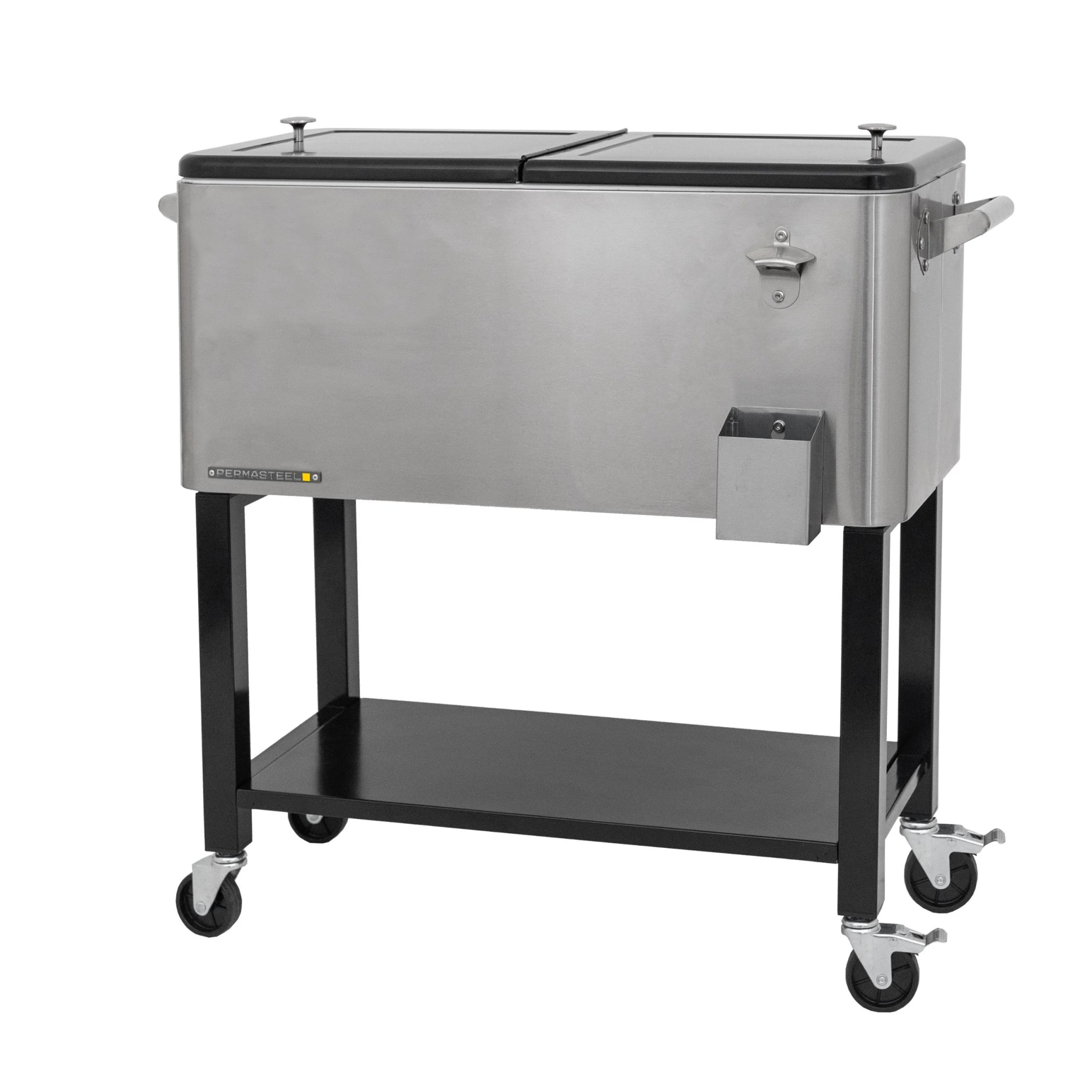 Permasteel 80-Qt Outdoor Steel Patio Cooler with Removable Basin, Rolling Cooler with Wheels, Teal Green - Image 34