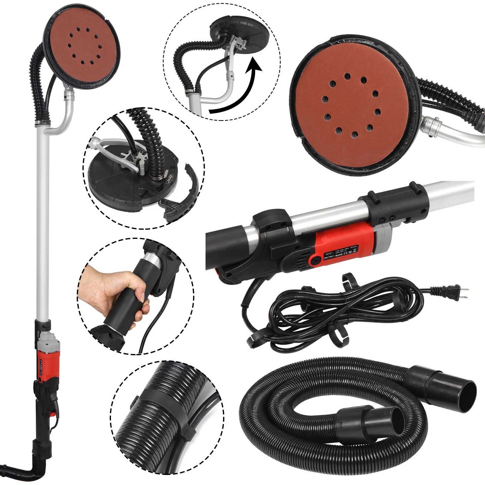 Drywall Sander 800W Commercial Electric Adjustable Variable Speed Sanding Pad - Image 4