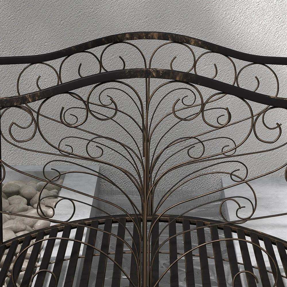 Barara King Outdoor Decor Bridge,Garden Bridge, Metal Arch Backyard Garden Bridge with Safety Siderails, Delicate Scrollwork,Black Bronze - Image 5