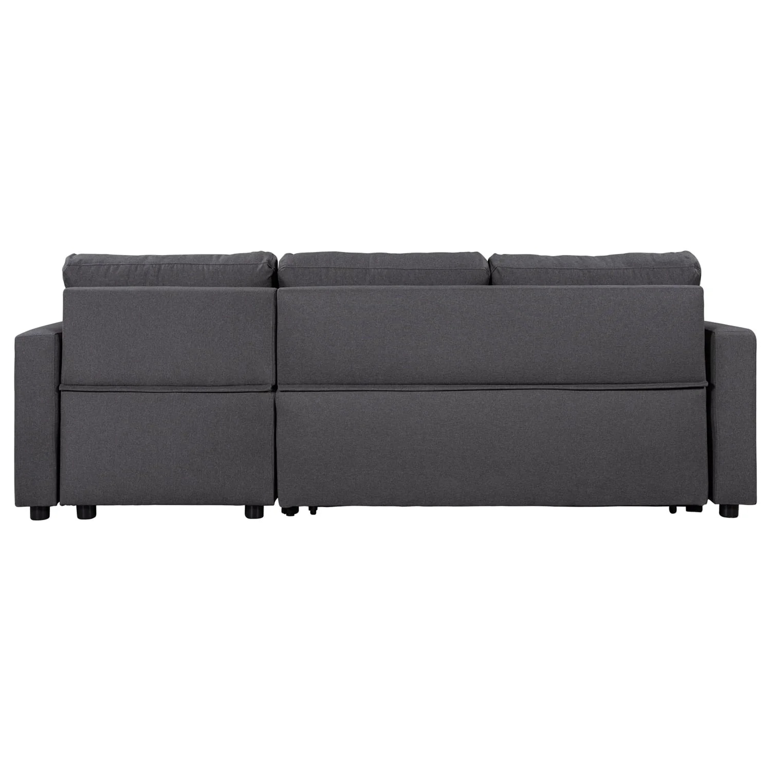 Churanty Upholstery Sleeper Sectional Sofa Pull Out Bed with Storage Chaise,Gray - Image 21