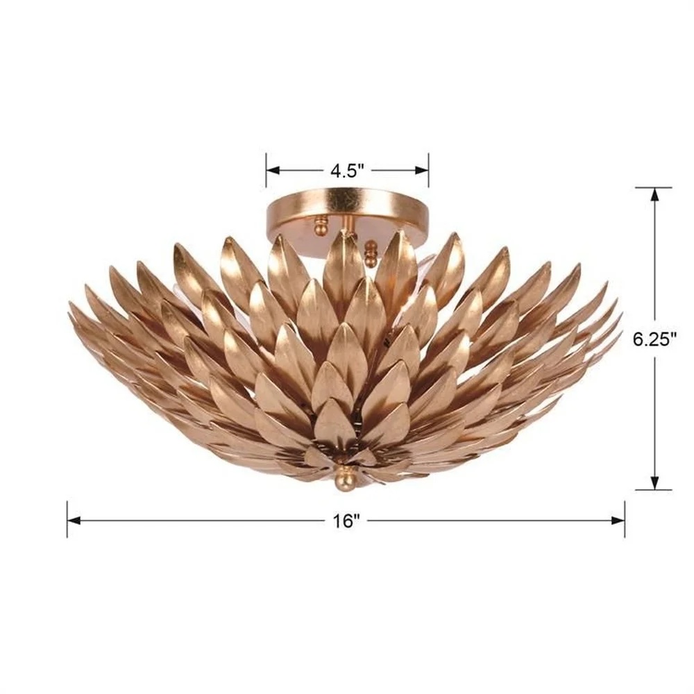 505-MT-Crystorama Lighting-Broche - Four Light Flush Mount in Traditional and Contemporary Style - 16 Inches Wide by 6.25 Inches High-Matte White - Image 7