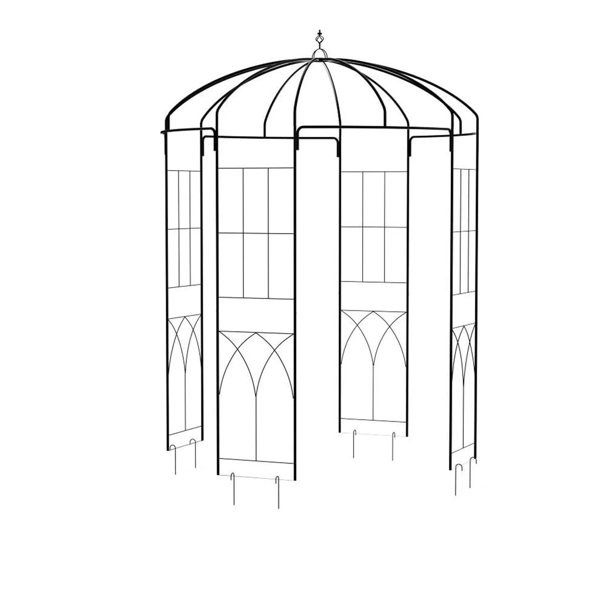 Danolapsi 8.8 FT Elegant Birdcage Shape Garden Arch, Sturdy Steel Wedding Arbor for Outdoor Ceremony, Romantic Pavilion for Climbing Plants, Black Metal Pergola for Patio, Backyard, Lawn Decor - Image 2