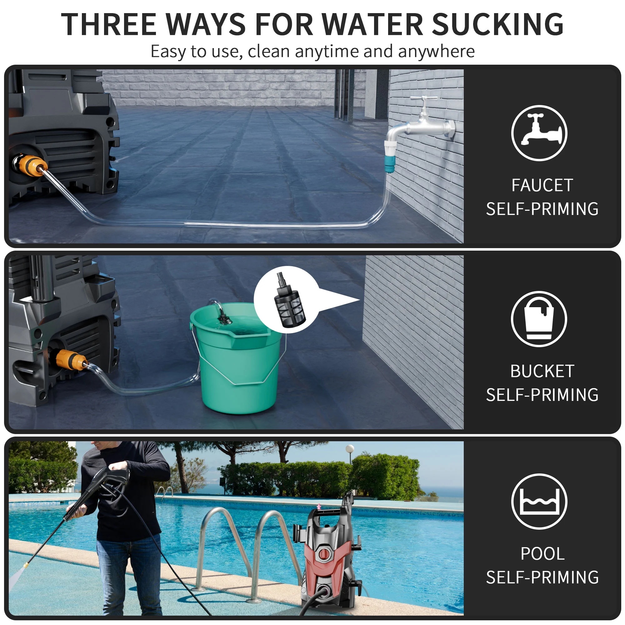 2024 Upgraded Electric Pressure Washer 4300 PSI 2.8 GPM Power Washer with Extra Hose, 23ft Hose 35ft Power Cord, 4 Nozzle and Detergent Tank for Cars, Fences, Patio - Image 16
