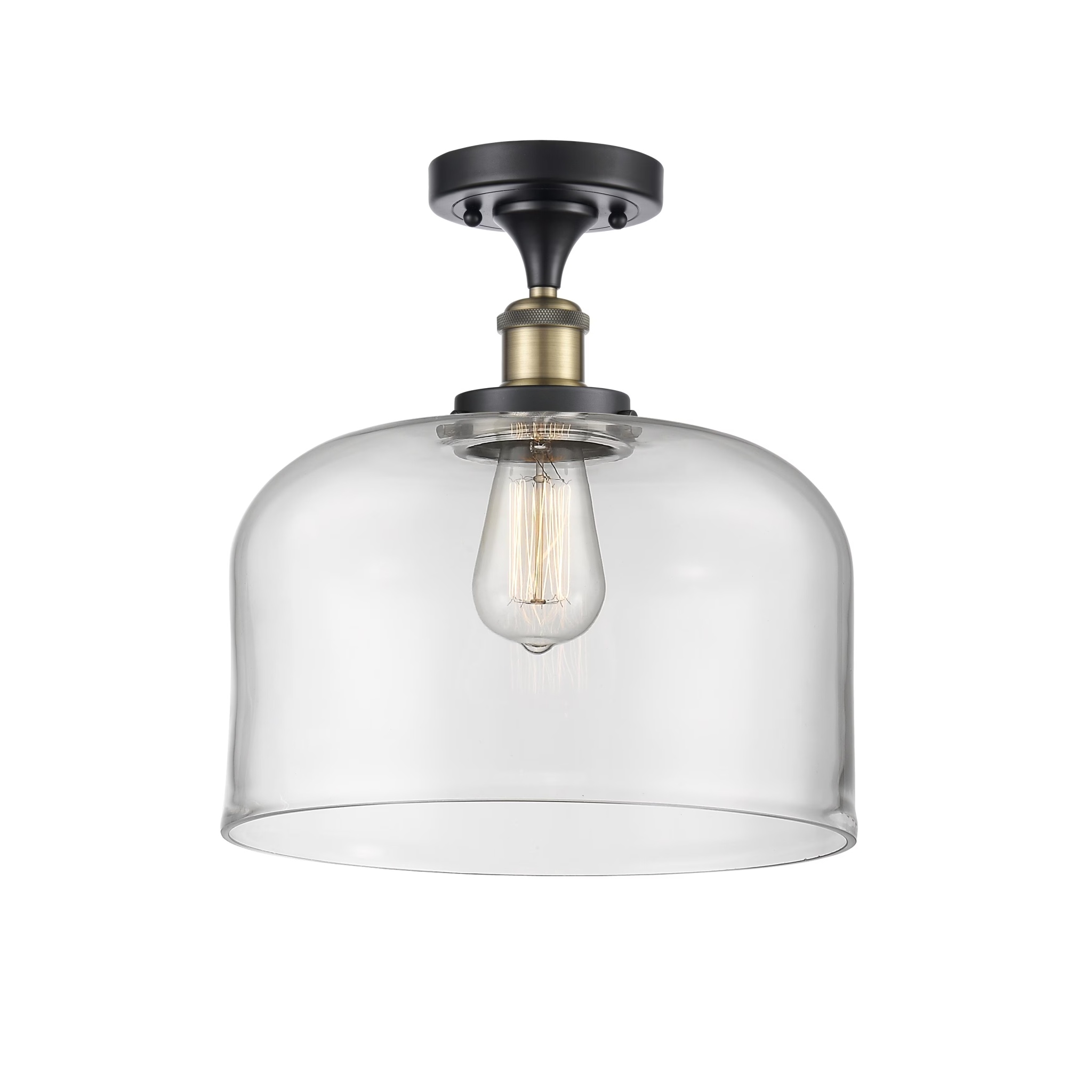 Innovations Lighting Ballston Urban Bell - 1 Light 12" Semi-Flush Mount Brushed Brass/Matte White - Image 27
