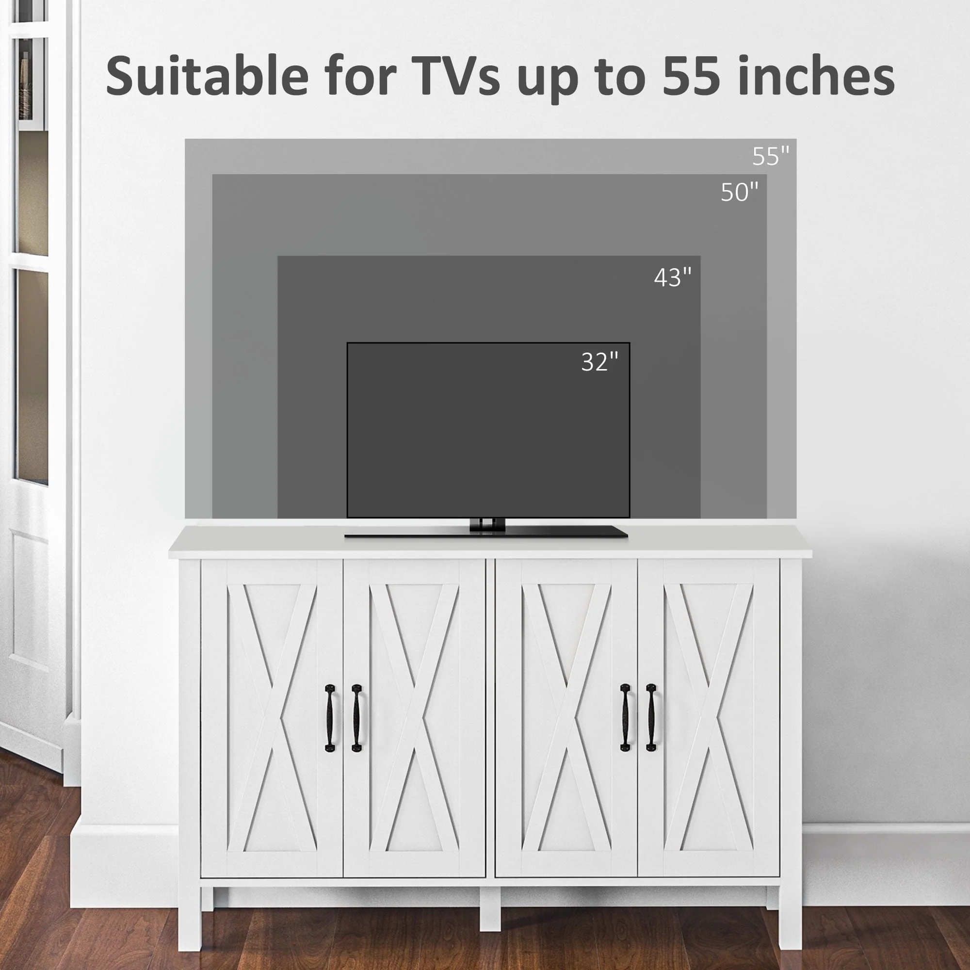 HOMCOM Buffet Sideboard, Coffee Bar Cabinet with Storage, White - Image 7